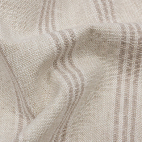 Slubbed Cotton and Polyester Woven - Linen Striped - British Imported