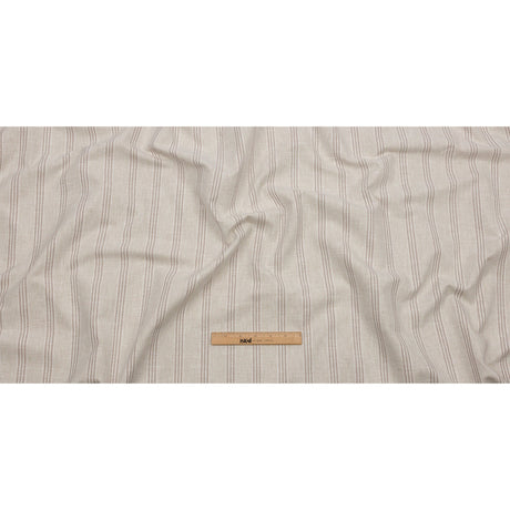 Slubbed Cotton and Polyester Woven - Linen Striped - British Imported