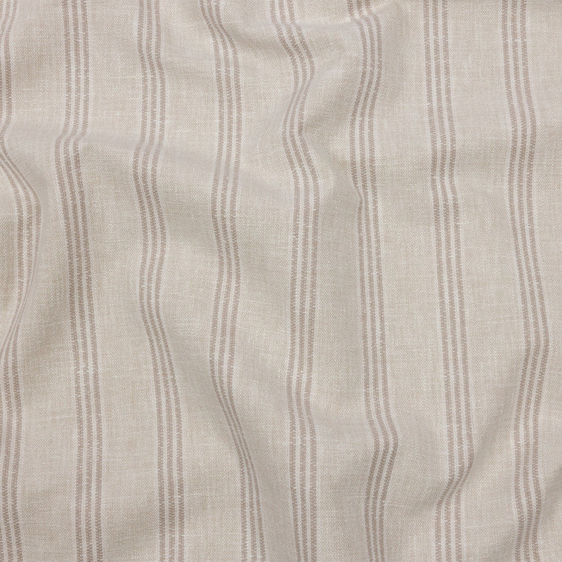 Slubbed Cotton and Polyester Woven - Linen Striped - British Imported