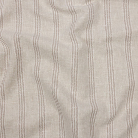 Slubbed Cotton and Polyester Woven - Linen Striped - British Imported