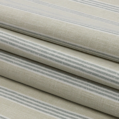 Slubbed Cotton and Polyester Woven - Sage Striped - British Imported