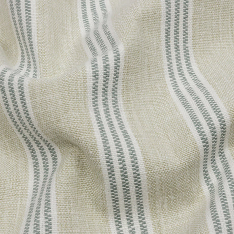 Slubbed Cotton and Polyester Woven - Sage Striped - British Imported