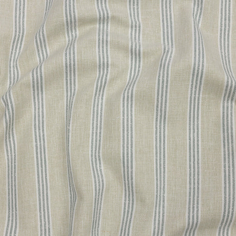 Slubbed Cotton and Polyester Woven - Sage Striped - British Imported