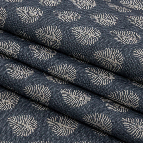 Cotton Canvas Print - Indigo Leaves - British Imported