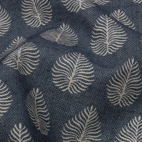 Cotton Canvas Print - Indigo Leaves - British Imported