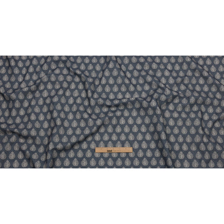 Cotton Canvas Print - Indigo Leaves - British Imported