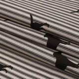 Cotton Canvas Print - Coal Dog Silhouettes and Ticking Stripes - British Imported