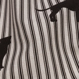 Cotton Canvas Print - Coal Dog Silhouettes and Ticking Stripes - British Imported