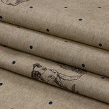 Cotton Canvas Print - Indigo Terriers and Polka Dots - British Imported