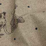 Cotton Canvas Print - Indigo Terriers and Polka Dots - British Imported