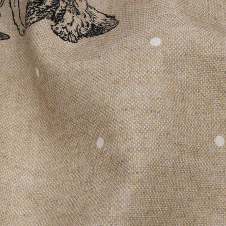 Cotton Canvas Print - Linen Terriers and Polka Dots - British Imported