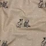 Cotton Canvas Print - Linen Terriers and Polka Dots - British Imported