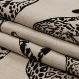 Flocked Polyester Drapery Woven - Ebony Jaguars - British Imported