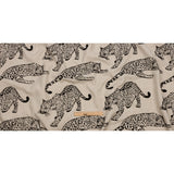 Flocked Polyester Drapery Woven - Ebony Jaguars - British Imported