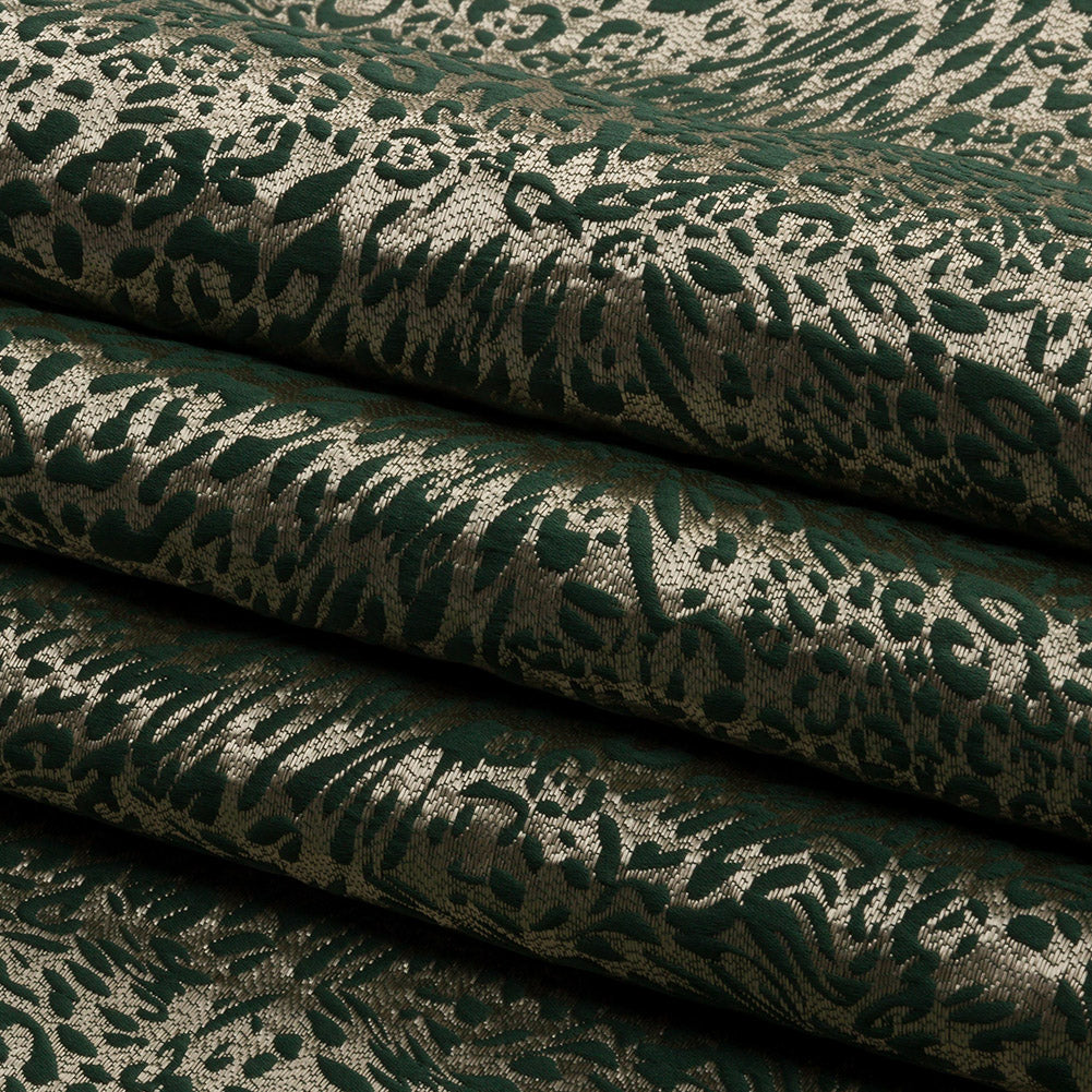 Drapery Jacquard - Fern Running Leopard - British Imported