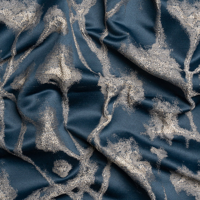 Metallic Drapery Jacquard - Ink Blurred Branches - British Imported