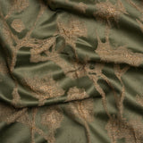 Metallic Drapery Jacquard - Olive Blurred Branches - British Imported