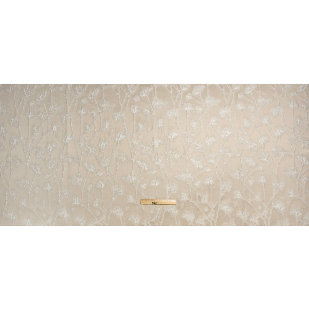 Metallic Drapery Jacquard - Porcelain Blurred Branches - British Imported