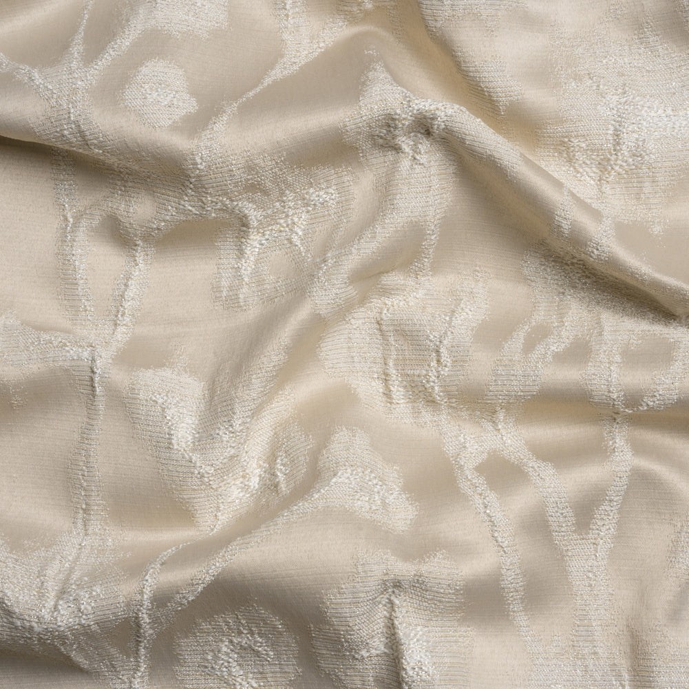 Metallic Drapery Jacquard - Porcelain Blurred Branches - British Imported