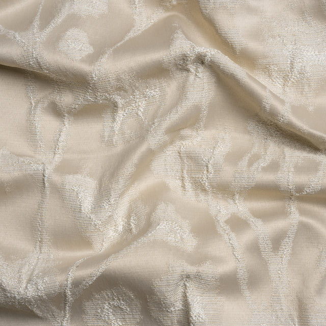 Metallic Drapery Jacquard - Porcelain Blurred Branches - British Imported