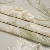 Viscose and Linen Drapery Woven Print - Sage Painting Flowers - British Imported