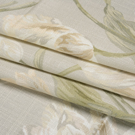 Viscose and Linen Drapery Woven Print - Sage Painting Flowers - British Imported