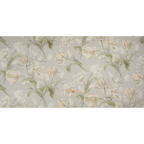 Viscose and Linen Drapery Woven Print - Sage Painting Flowers - British Imported