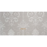 Cotton Canvas Print - Dove Grey Scrolls and Leaves - British Imported