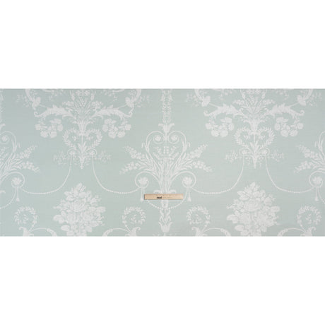Cotton Canvas Print - Duckegg Scrolls and Leaves - British Imported