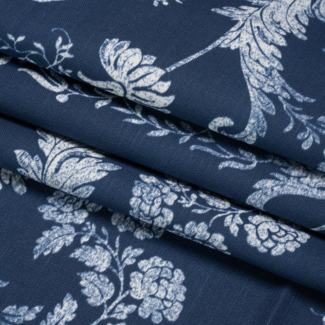 Cotton Canvas Print - Midnight Scrolls and Leaves - British Imported