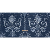 Cotton Canvas Print - Midnight Scrolls and Leaves - British Imported