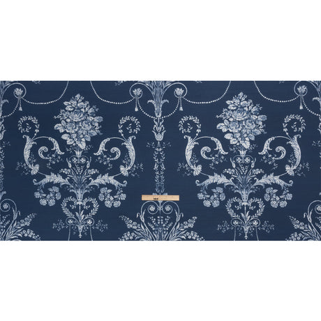 Cotton Canvas Print - Midnight Scrolls and Leaves - British Imported