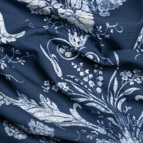 Cotton Canvas Print - Midnight Scrolls and Leaves - British Imported
