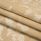 Polyester and Cotton Jacquard - Gold Scrolls and Leaves - British Imported
