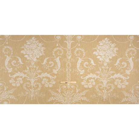 Polyester and Cotton Jacquard - Gold Scrolls and Leaves - British Imported