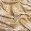 Polyester and Cotton Jacquard - Gold Scrolls and Leaves - British Imported