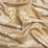 Polyester and Cotton Jacquard - Gold Scrolls and Leaves - British Imported