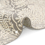 Metallic Drapery Jacquard - Dove Leafy Fans - British Imported