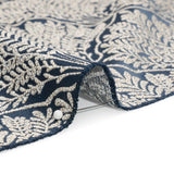 Metallic Drapery Jacquard - Ink Leafy Fans - British Imported