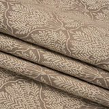 Metallic Drapery Jacquard - Mole Leafy Fans - British Imported