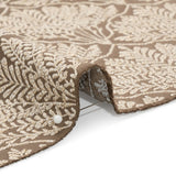 Metallic Drapery Jacquard - Mole Leafy Fans - British Imported