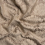 Metallic Drapery Jacquard - Mole Leafy Fans - British Imported