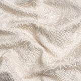 Metallic Drapery Jacquard - Porcelain Leafy Fans - British Imported