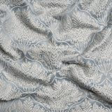 Metallic Drapery Jacquard - Wedgewood Leafy Fans - British Imported