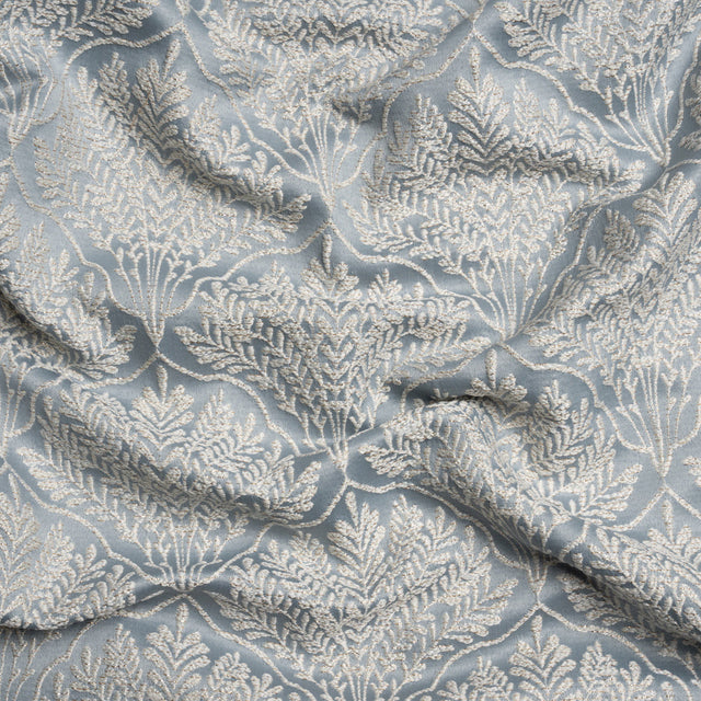 Metallic Drapery Jacquard - Wedgewood Leafy Fans - British Imported