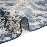 Metallic Drapery Jacquard - Ink Abstract - British Imported