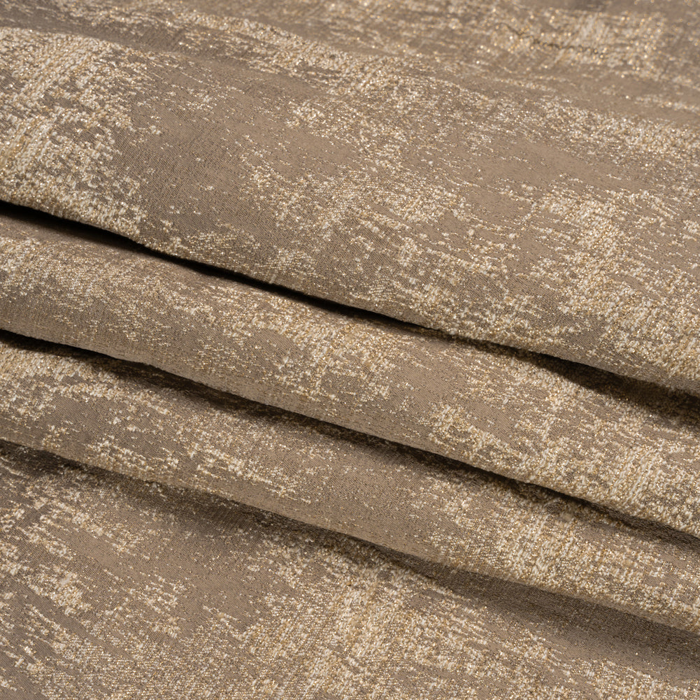 Metallic Drapery Jacquard - Mole Abstract - British Imported