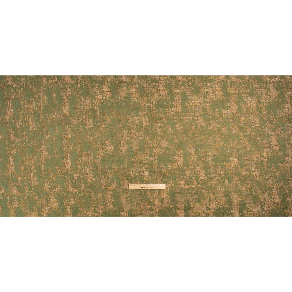 Metallic Drapery Jacquard - Olive Abstract - British Imported