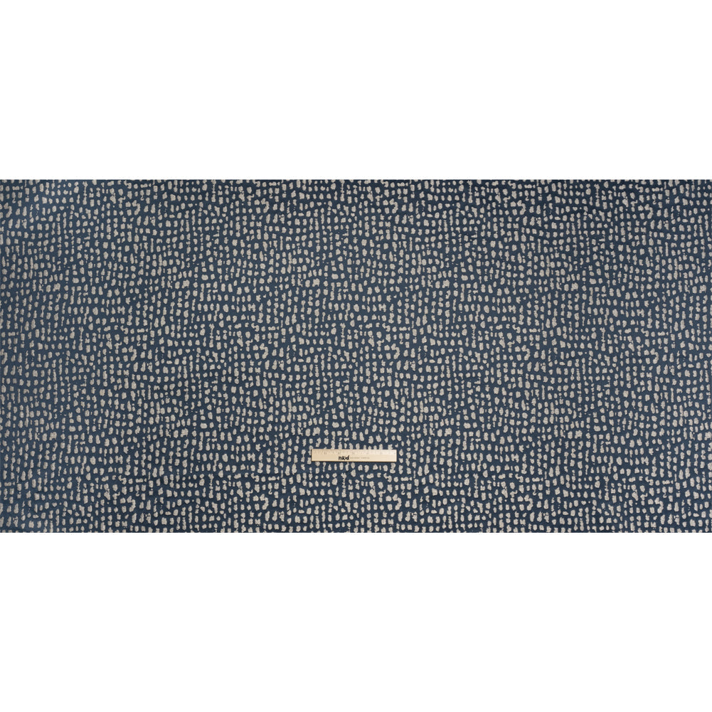 Metallic Drapery Jacquard - Ink Spotted Abstract - British Imported