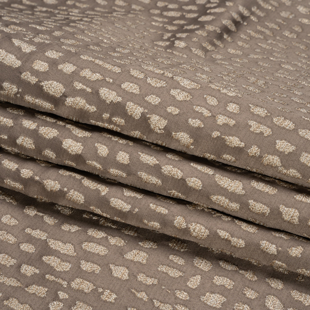 Metallic Drapery Jacquard - Mole Spotted Abstract - British Imported